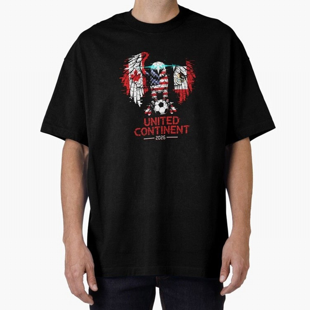 Glitched North America Eagle World Cup Soccer 2026 T-Shirt_83958408 Classic T-Shirt Feel FIFA World Cup 2026 USA Canada Mexico Built around CR7 and Messi, Brazil Energy, Global Supporter Spirit, Legendary Goals, National Colors and Tournament