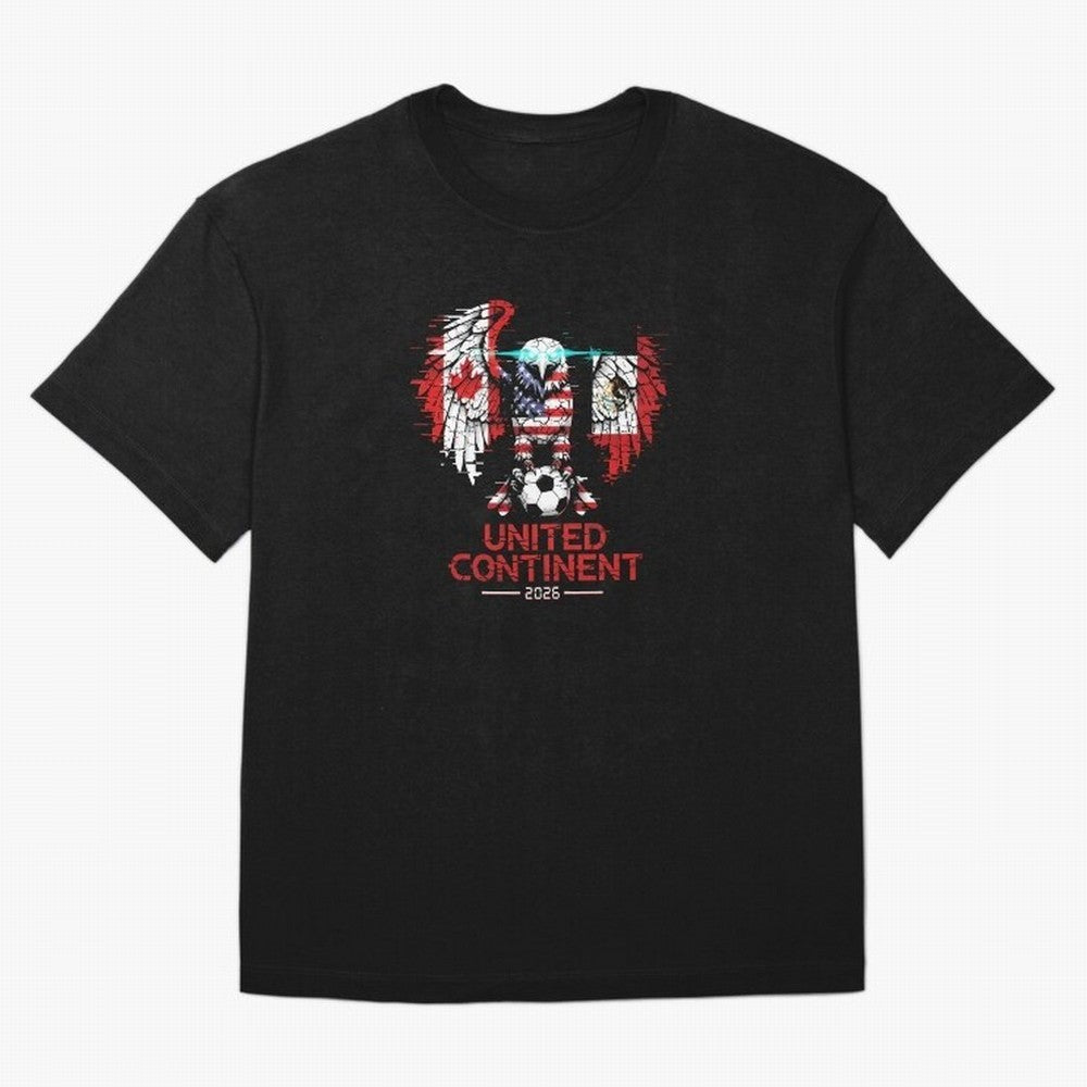Glitched North America Eagle World Cup Soccer 2026 T-Shirt_83958408 Classic T-Shirt Feel FIFA World Cup 2026 USA Canada Mexico Built around CR7 and Messi, Brazil Energy, Global Supporter Spirit, Legendary Goals, National Colors and Tournament