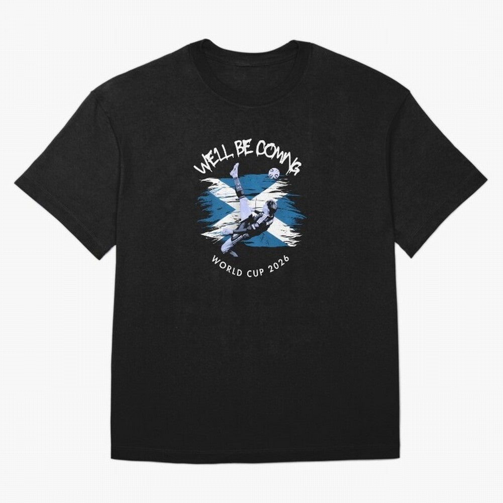 We'll be coming 2026 - Tartan Army Returns T-Shirt_83870751 Classic T-Shirt Create Match Day Hype around FIFA World Cup 2026 Group Stage, Neymar, Brazil, Portugal and Argentina, Retro Football Energy, Iconic Rivalries, Trophy Chase Drama and