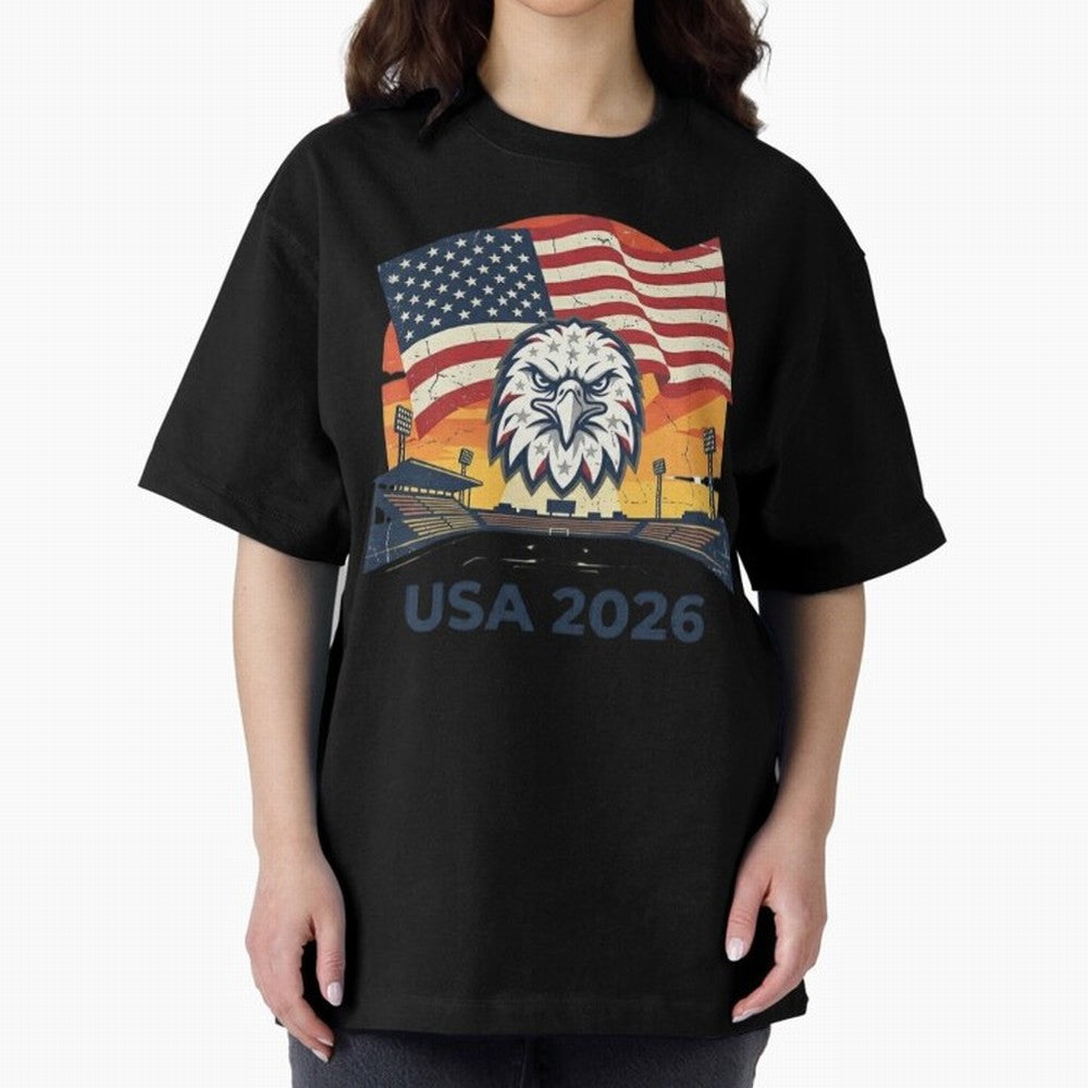 American Eagle 2026 USA World Cup Classic T-Shirt Celebrate Fan Favorites in Match Day Hype around FIFA World Cup 2026, Messi, CR7 and Mbappe, Portugal, Spain and Germany, Worldwide Fan Energy, Dramatic Goals, Stadium Lights and Championship