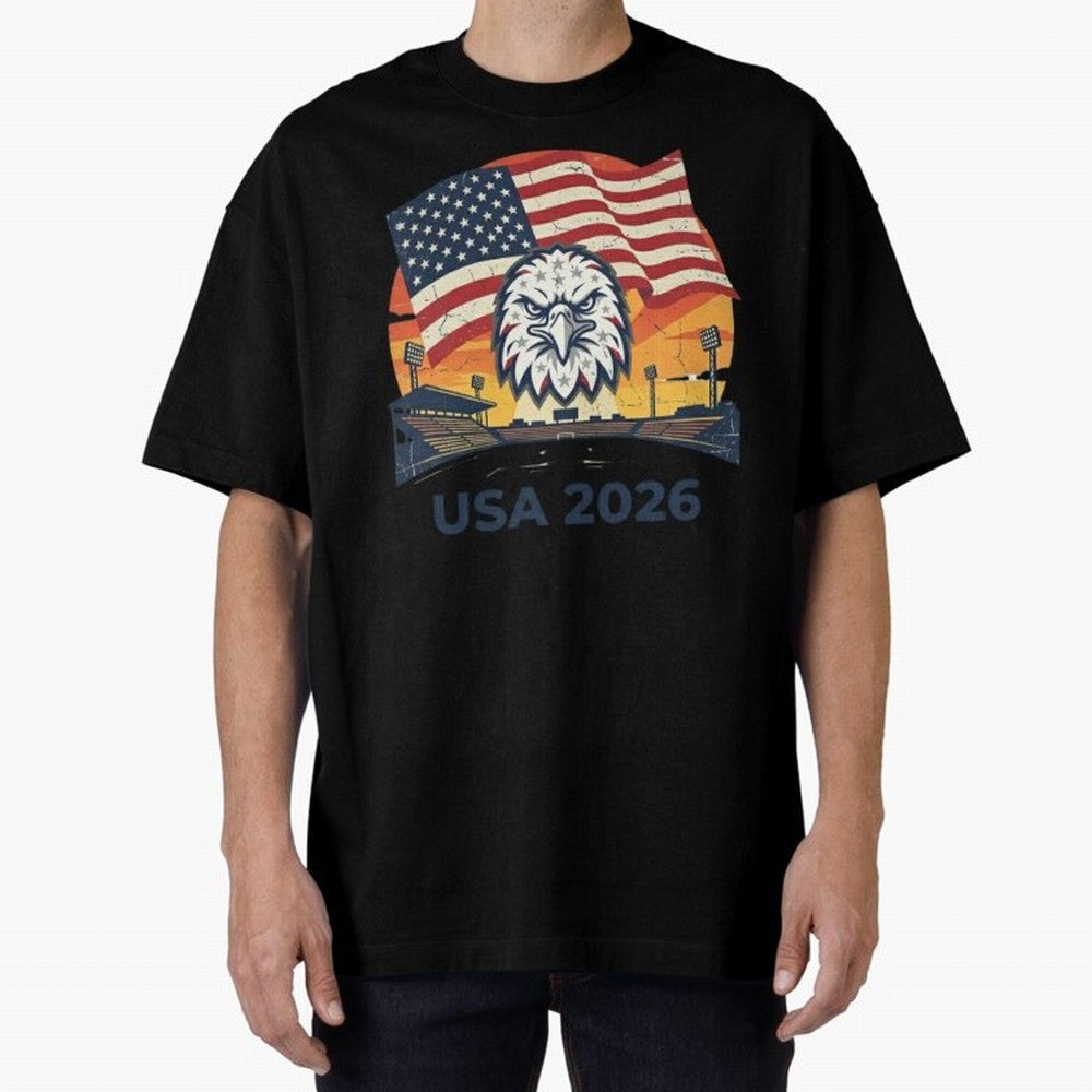 American Eagle 2026 USA World Cup Classic T-Shirt Celebrate Fan Favorites in Match Day Hype around FIFA World Cup 2026, Messi, CR7 and Mbappe, Portugal, Spain and Germany, Worldwide Fan Energy, Dramatic Goals, Stadium Lights and Championship