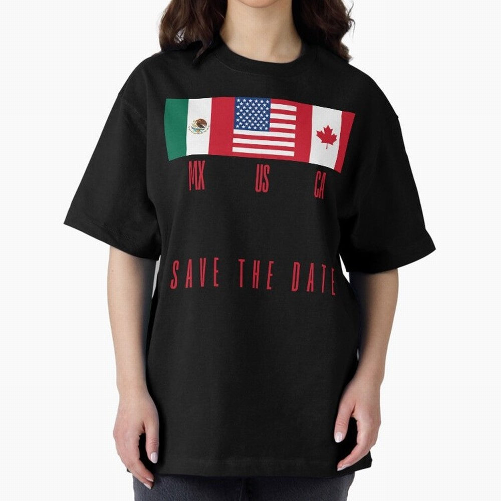 2026 World Cup Opening & Final ¨C Azteca Stadium Mexico & MetLife Stadium USA ¨C Football Design with Mexican, Canadian & US Flags Classic T-Shirt Celebrate Global Passion for FIFA World Cup 2026 USA Canada Mexico for Fans of Haaland and Mbappe and