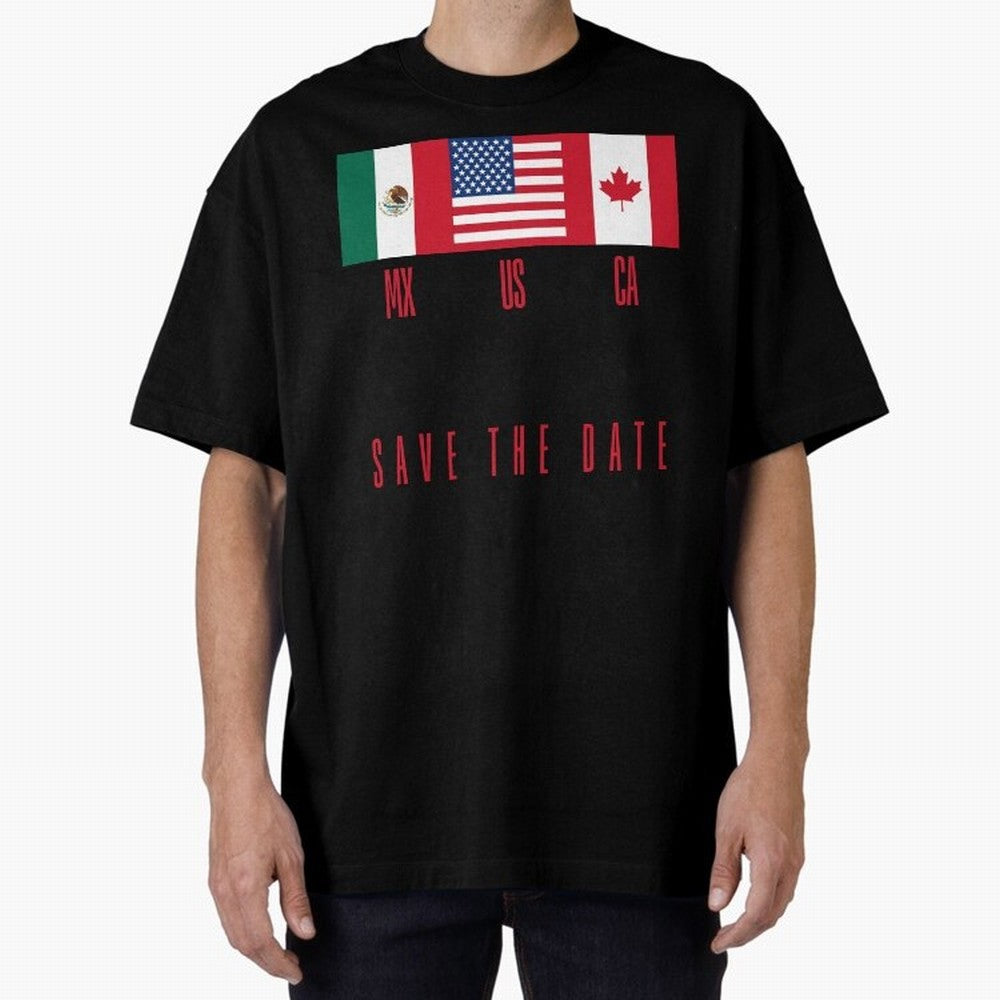 2026 World Cup Opening & Final ¨C Azteca Stadium Mexico & MetLife Stadium USA ¨C Football Design with Mexican, Canadian & US Flags Classic T-Shirt Celebrate Global Passion for FIFA World Cup 2026 USA Canada Mexico for Fans of Haaland and Mbappe and