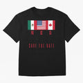 2026 World Cup Opening & Final ¨C Azteca Stadium Mexico & MetLife Stadium USA ¨C Football Design with Mexican, Canadian & US Flags Classic T-Shirt Celebrate Global Passion for FIFA World Cup 2026 USA Canada Mexico for Fans of Haaland and Mbappe and