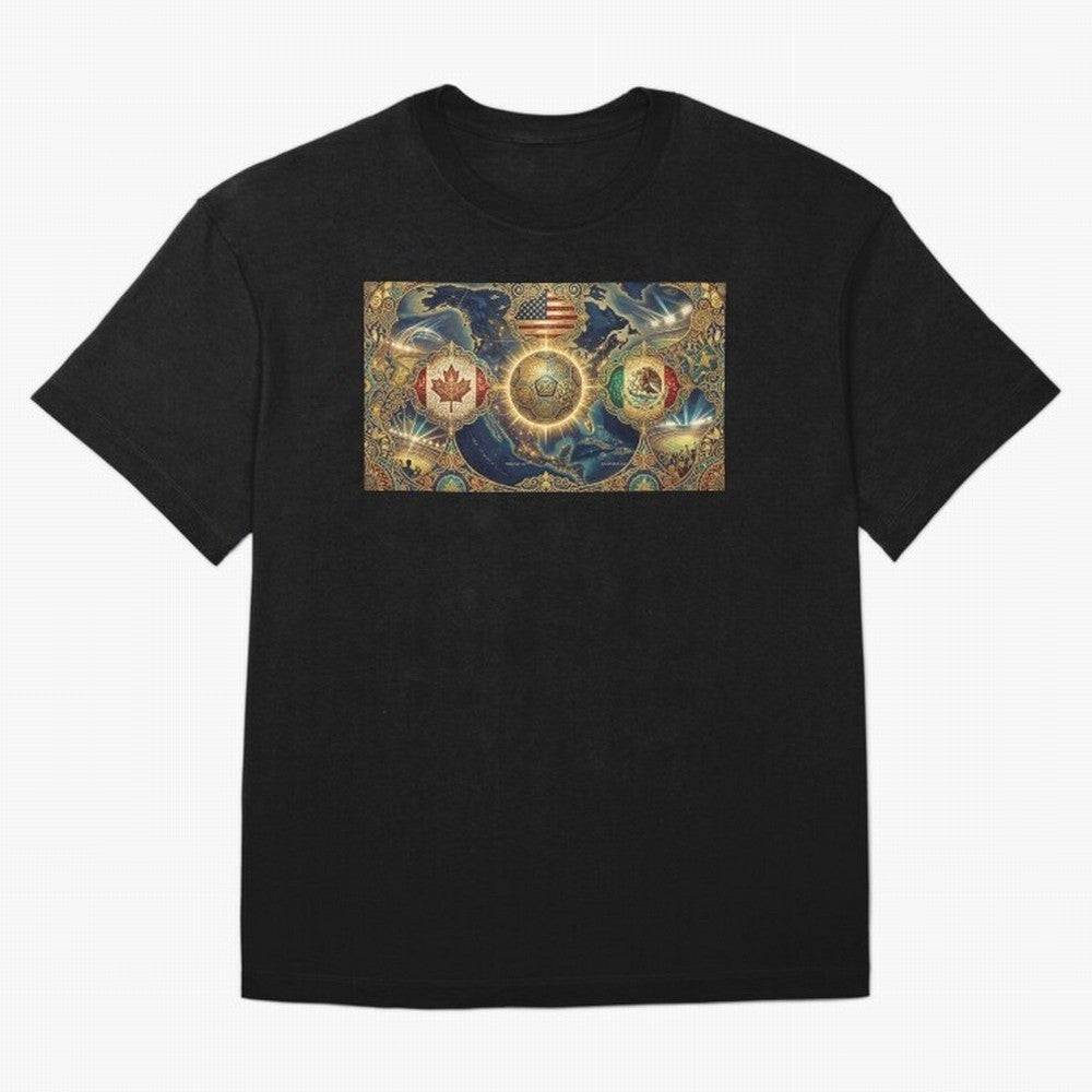 World Cup 2026 Hosts Illustrated Classic T-Shirt Support Your Favorite Stars during Match Day Hype around FIFA World Cup 2026, Messi, CR7 and Mbappe, Argentina, Fan Favorite Moments, National Team Passion, Big Match Drama and Soccer History; Ideal
