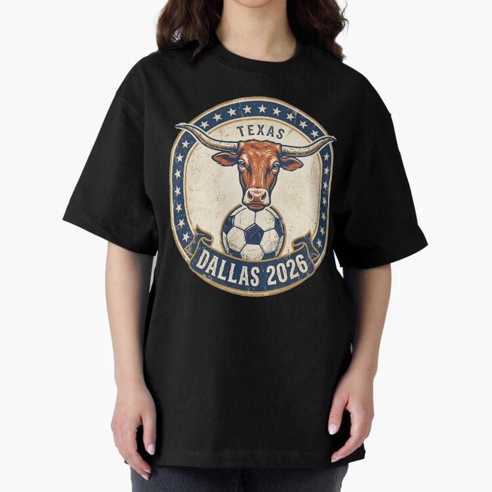 Dallas Texas 2026 World Cup Host City Vintage Football Badge Classic T-Shirt Experience FIFA World Cup 2026 Group Stage for Fans of CR7 and England and Germany, Bringing Supporter Pride, Iconic Celebrations, Legendary Names and Global Match Day