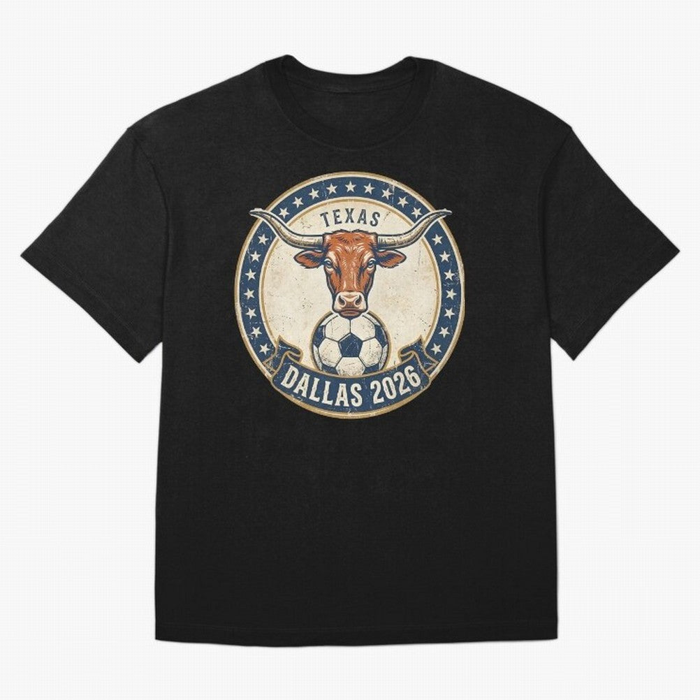 Dallas Texas 2026 World Cup Host City Vintage Football Badge Classic T-Shirt Experience FIFA World Cup 2026 Group Stage for Fans of CR7 and England and Germany, Bringing Supporter Pride, Iconic Celebrations, Legendary Names and Global Match Day