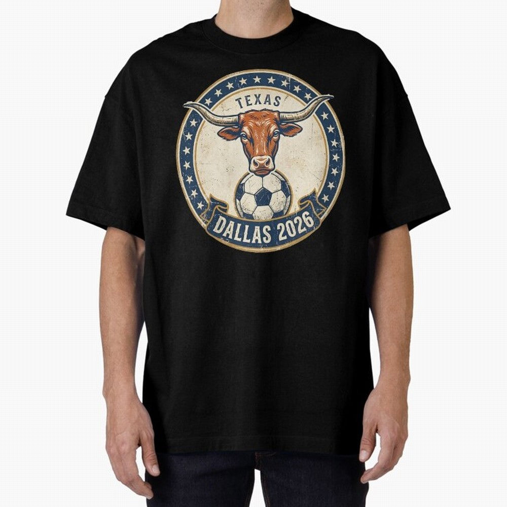 Dallas Texas 2026 World Cup Host City Vintage Football Badge Classic T-Shirt Experience FIFA World Cup 2026 Group Stage for Fans of CR7 and England and Germany, Bringing Supporter Pride, Iconic Celebrations, Legendary Names and Global Match Day