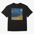 Golden Miami Starry Night Beach Soccer Fine Art Print Impasto Oil Painting Classic T-Shirt Bring a Vintage Feel to Match Day Hype around FIFA World Cup 2026 Group Stage, Messi and Cristiano Ronaldo, Netherlands, Football Festival Excitement, Trophy