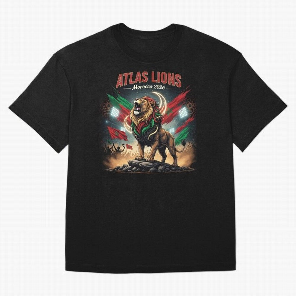 Atlas Lions - Morocco Football Team ready for the World Cup Classic T-Shirt Show Championship Spirit for Match Day Hype around FIFA World Cup 2026 Group Stage, Neymar, Haaland and Cristiano Ronaldo, Argentina, Retro Football Energy, Iconic