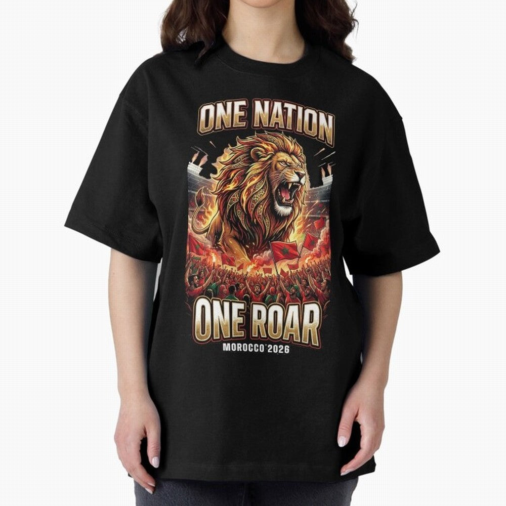 Morocco Football Fan - One Roar One Nation Classic T-Shirt Show Match Day Excitement for the FIFA World Cup 2026 Journey through Haaland and Mbappe Highlights, Spain Pride, Stadium Chants, National Pride, Trophy Dreams and Unforgettable Football