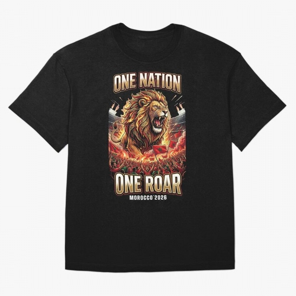 Morocco Football Fan - One Roar One Nation Classic T-Shirt Show Match Day Excitement for the FIFA World Cup 2026 Journey through Haaland and Mbappe Highlights, Spain Pride, Stadium Chants, National Pride, Trophy Dreams and Unforgettable Football