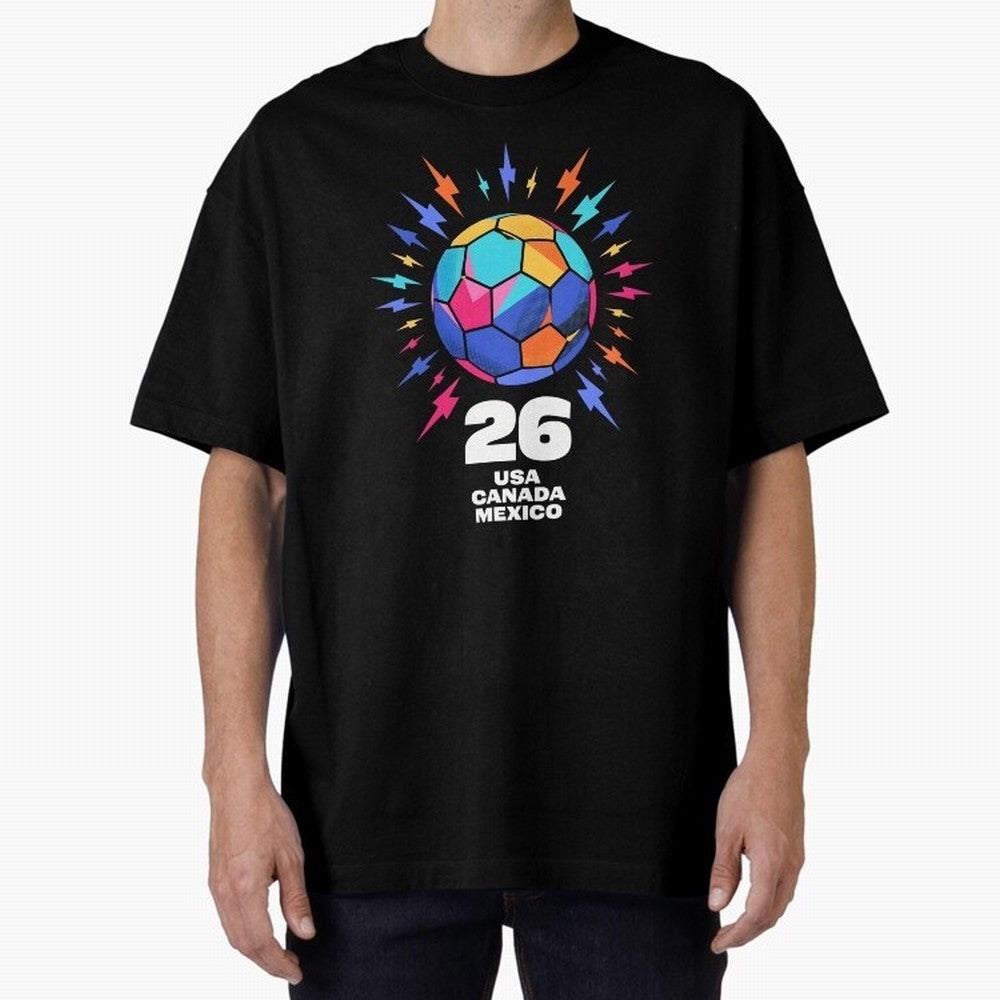 2026 Colorful Soccer Ball USA Canada Mexico 26 Classic T-Shirt Show Your Tournament Heart for the FIFA World Cup 2026 Journey through Messi, Neymar and Mbappe Highlights, Argentina Pride, Championship Spirit, Famous Goals, Roaring Crowds and