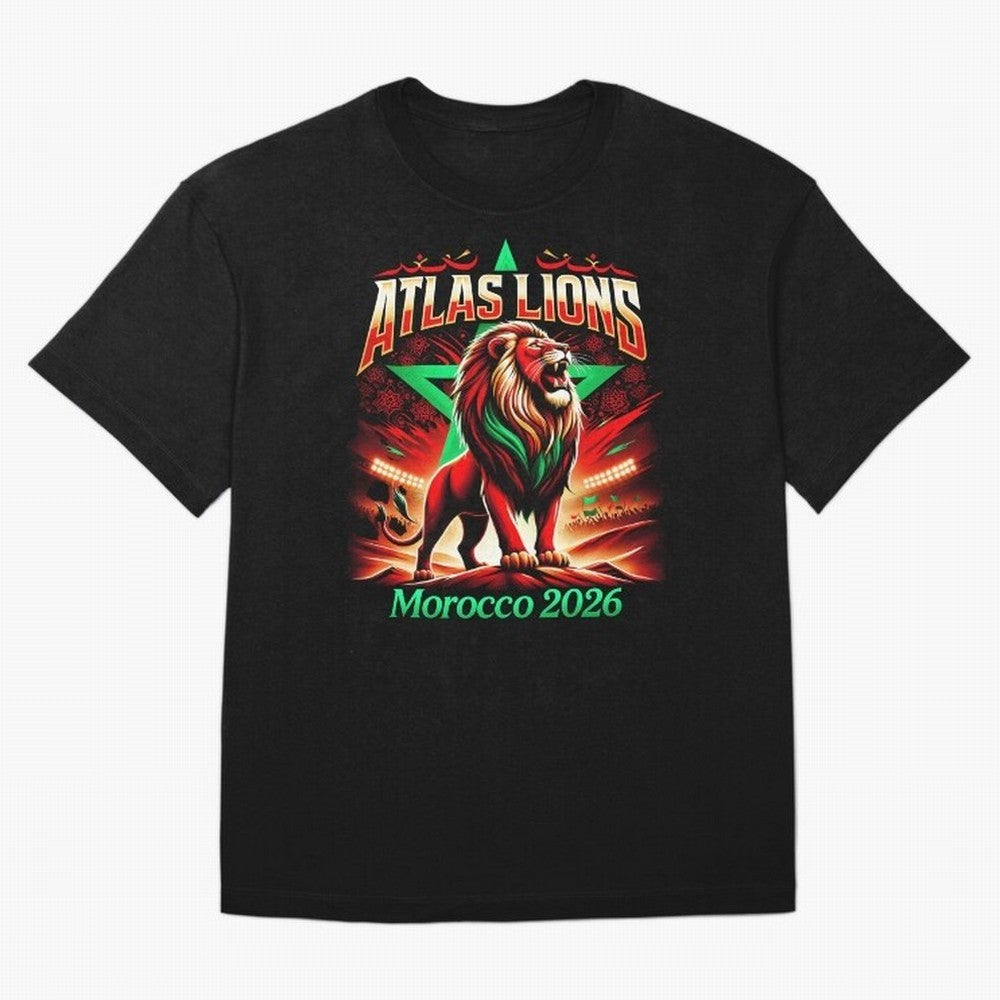 Morocco Football Fan Classic T-Shirt Share the Excitement of Global Football Passion for FIFA World Cup 2026 Group Stage, Built around Messi and Cristiano Ronaldo, France and Portugal, Vintage Soccer Flavor, Modern Football Stars, National Flags