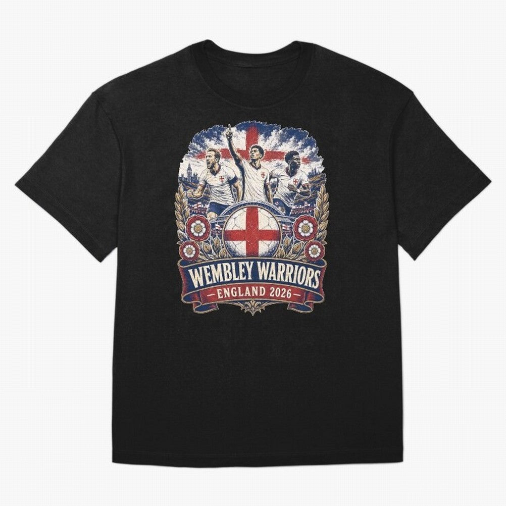 Wembley Warriors Classic T-Shirt Feel the Heartbeat of FIFA World Cup 2026 USA Canada Mexico Spirit, with Brazil, Mbappe, Worldwide Fan Energy, Dramatic Goals, Stadium Lights and Championship Celebrations; Ideal for Fans Who Follow Messi, Cristiano