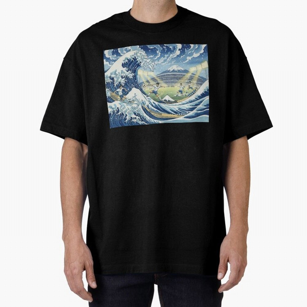 Soccer Players in Hokusai Waves Japan Classic T-Shirt Celebrate the Biggest Stage of FIFA World Cup 2026 USA Canada Mexico Spirit, Filled with Brazil, Cristiano Ronaldo, Haaland and CR7, Football History, Final Match Energy, Crowd Noise and Once in