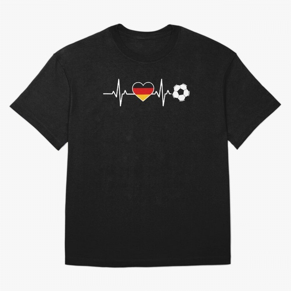 Germany Football Heartbeat | Deutschland Soccer Fan EKG Classic T-Shirt Create FIFA World Cup 2026 Capturing Haaland and Mbappe, Argentina, France and Brazil Energy, Worldwide Fan Energy, Dramatic Goals, Stadium Lights and Championship
