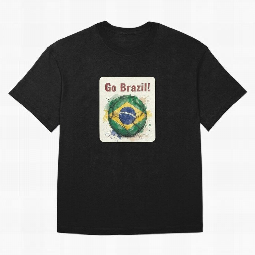 Go Brazil Soccer Ball Flag | Brazilian Football Fan Graphic Tee Classic T-Shirt Honor Champions and Dreams in FIFA World Cup 2026 USA Canada Mexico Made for Mbappe and Neymar, Spain Energy, Fan Favorite Moments, National Team Passion, Big Match