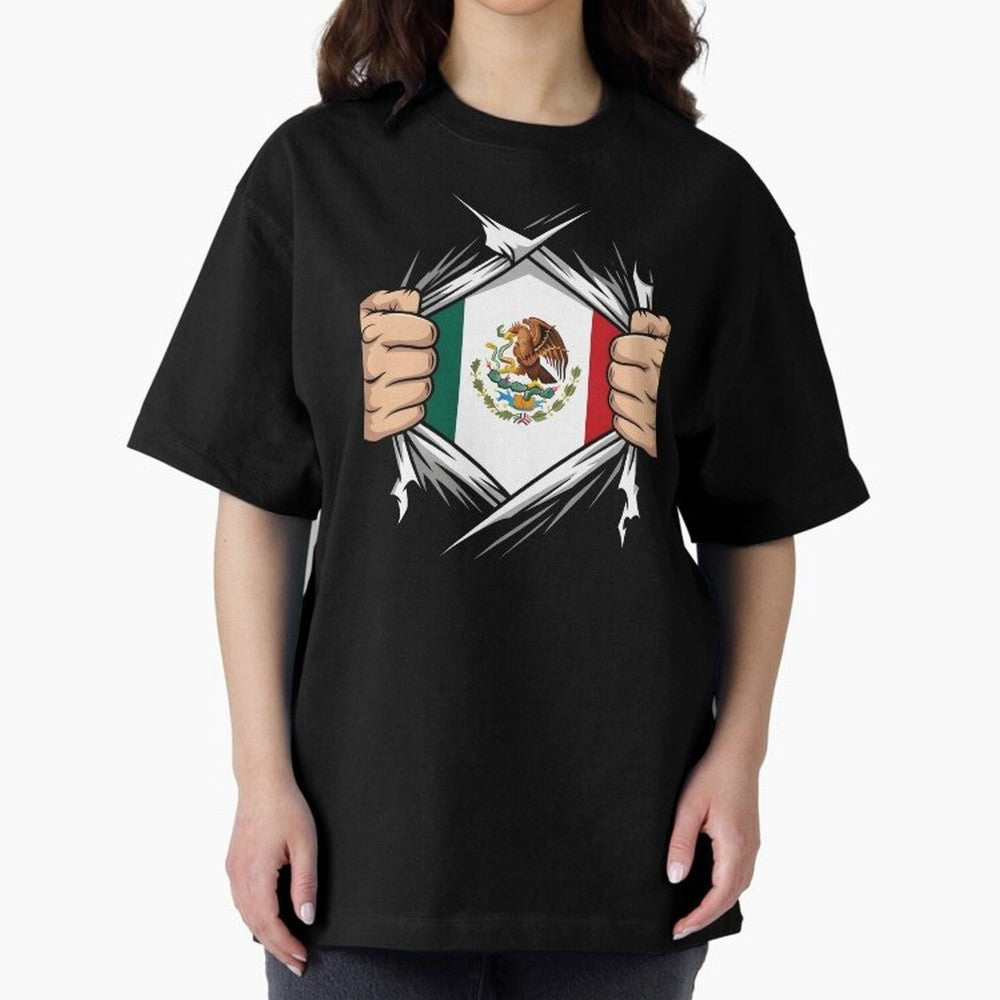 Mexico Flag Ripped Shirt Football Fan Classic T-Shirt Share the Excitement of Global Football Passion for FIFA World Cup 2026, Celebrating Neymar, Spain, Vintage Soccer Flavor, Modern Football Stars, National Flags and Final Night Emotion; Ideal