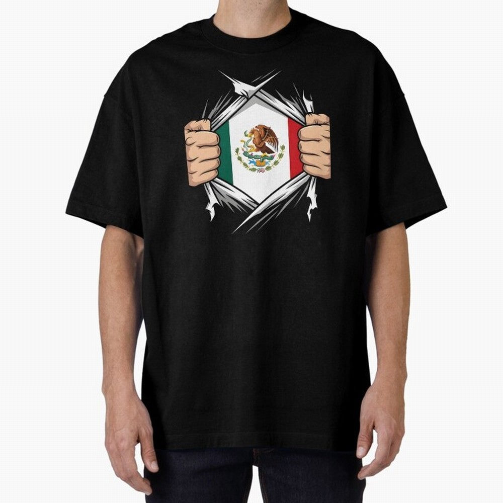 Mexico Flag Ripped Shirt Football Fan Classic T-Shirt Share the Excitement of Global Football Passion for FIFA World Cup 2026, Celebrating Neymar, Spain, Vintage Soccer Flavor, Modern Football Stars, National Flags and Final Night Emotion; Ideal