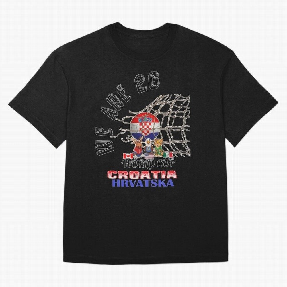 World cup 26 - Croatia Classic T-Shirt Remember FIFA World Cup 2026 for Fans of Messi, CR7 and Mbappe and Argentina, France and Brazil, Bringing Vintage Soccer Flavor, Modern Football Stars, National Flags and Final Night Emotion; Perfect for Fans,