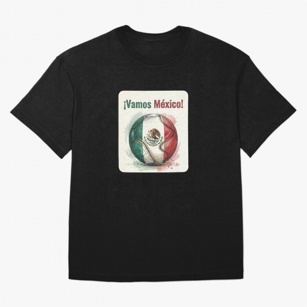Vamos Mexico Soccer Ball Flag | Mexican Football Fan Graphic Tee Classic T-Shirt Step into Global Football Passion for FIFA World Cup 2026 USA Canada Mexico, Featuring Neymar, Germany, Football Festival Excitement, Trophy Ambitions, Country