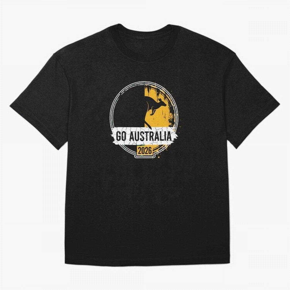 Golden Green Kangaroo Emblem Go Australia 2026 Supporter Design T-Shirt_83662099 Classic T-Shirt Celebrate Golden Goal Energy in FIFA World Cup 2026 USA Canada Mexico for Fans of Cristiano Ronaldo and Portugal, Spain and Germany, Bringing Game Day