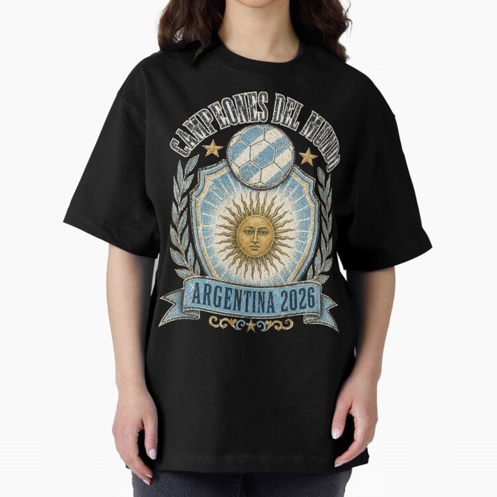 Campeones Del Mundo Argentina 2026 World Cup Soccer T-Shirt Classic T-Shirt Bring Trophy Dreams to FIFA World Cup 2026 Group Stage Spirit, Centered on Brazil, Portugal and Argentina, Haaland, Vintage Soccer Flavor, Modern Football Stars, National