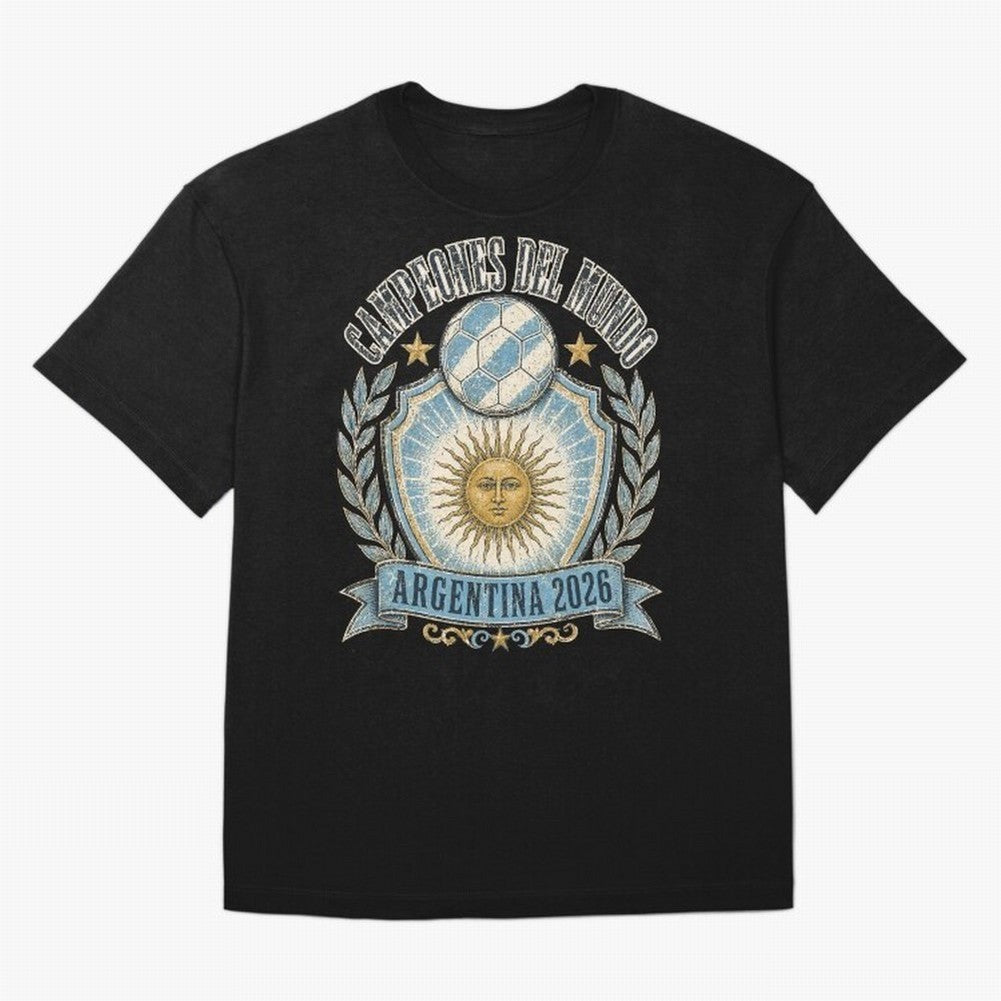 Campeones Del Mundo Argentina 2026 World Cup Soccer T-Shirt Classic T-Shirt Bring Trophy Dreams to FIFA World Cup 2026 Group Stage Spirit, Centered on Brazil, Portugal and Argentina, Haaland, Vintage Soccer Flavor, Modern Football Stars, National