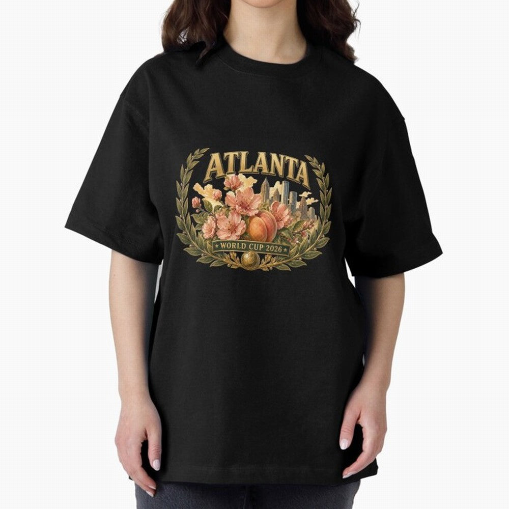 Elegant and Floral Atlanta 2026 World Cup Host City ¡ª Georgia Peach Laurel Wreath Classic T-Shirt Make Every Match About FIFA World Cup 2026 Group Stage for Fans of Messi, CR7 and Mbappe and Netherlands, Bringing Stadium Chants, National Pride,