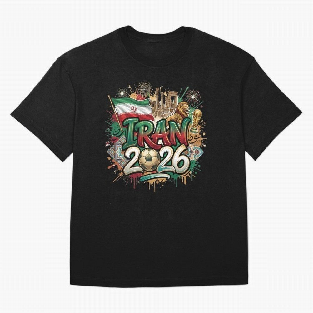 Iran World Cup 2026 Football Legacy Classic T-Shirt Support Iconic Players in Match Day Hype around FIFA World Cup 2026, Mbappe and Neymar, France, Goal Celebration Energy, Supporter Heritage, Football Icons and Worldwide Tournament Joy; Built for