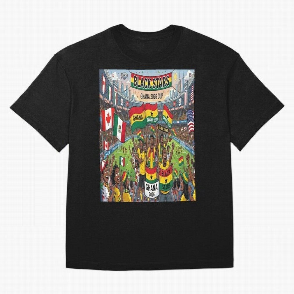 Ghana World Cup 2026 - Stadium Classic T-Shirt Bring Match Day Fire to Match Day Hype around FIFA World Cup 2026 Group Stage, Messi, CR7 and Mbappe, France, Football History, Final Match Energy, Crowd Noise and Once in a Lifetime Moments; Ideal for
