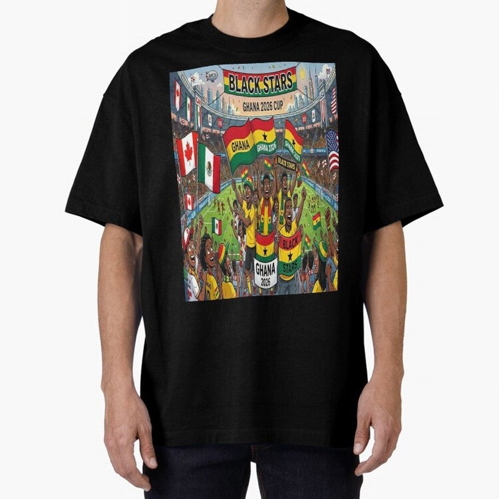 Ghana World Cup 2026 - Stadium Classic T-Shirt Bring Match Day Fire to Match Day Hype around FIFA World Cup 2026 Group Stage, Messi, CR7 and Mbappe, France, Football History, Final Match Energy, Crowd Noise and Once in a Lifetime Moments; Ideal for