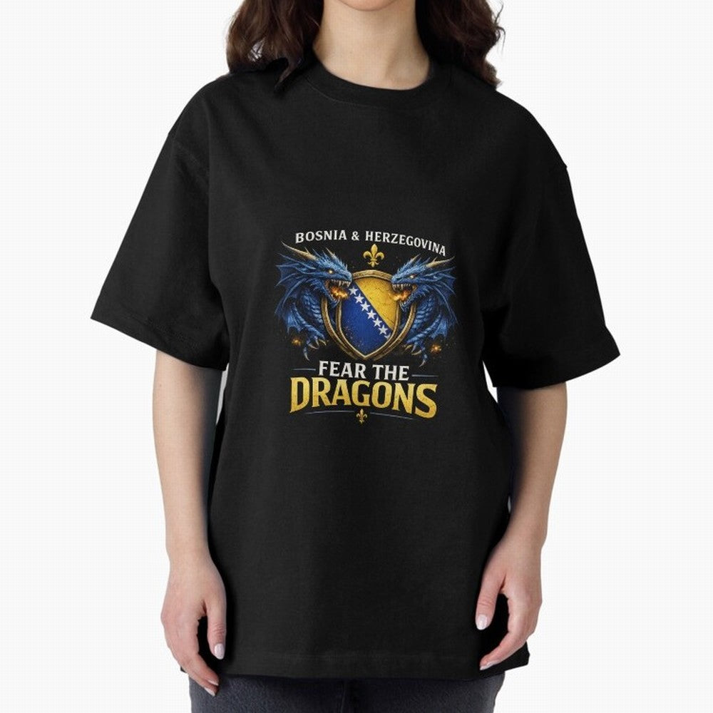 Fear the Dragons ¨C Bosnia Zmajevi Football Shirt | Bosnia & Herzegovina Fans Design Classic T-Shirt Follow the Final Road of Match Day Hype around FIFA World Cup 2026, Haaland, Argentina, France and Brazil, Football Passion, Legendary