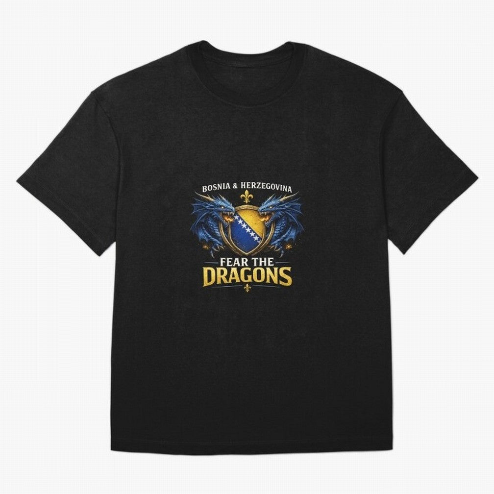 Fear the Dragons ¨C Bosnia Zmajevi Football Shirt | Bosnia & Herzegovina Fans Design Classic T-Shirt Follow the Final Road of Match Day Hype around FIFA World Cup 2026, Haaland, Argentina, France and Brazil, Football Passion, Legendary