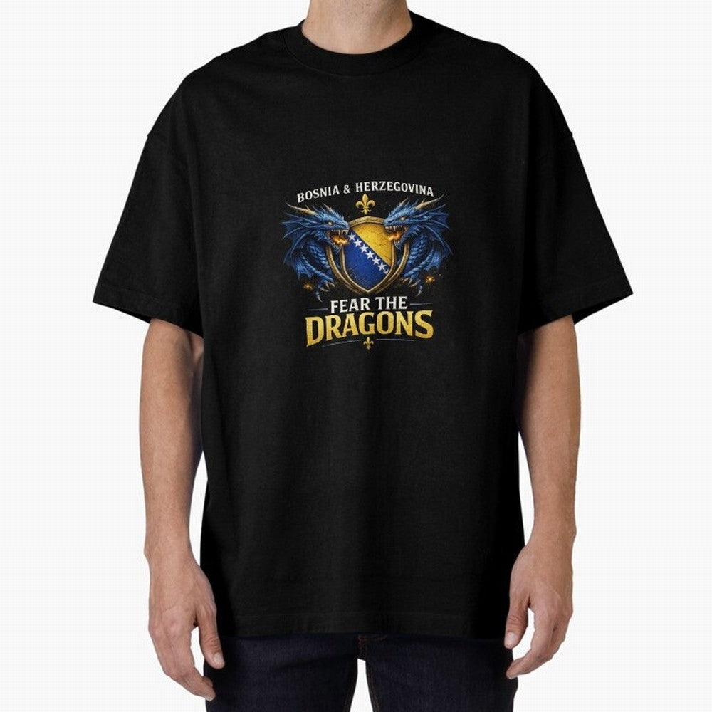 Fear the Dragons ¨C Bosnia Zmajevi Football Shirt | Bosnia & Herzegovina Fans Design Classic T-Shirt Follow the Final Road of Match Day Hype around FIFA World Cup 2026, Haaland, Argentina, France and Brazil, Football Passion, Legendary