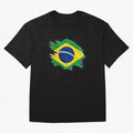 Brazil Flag Artistic Brush Stroke - Modern Flag Design T-Shirt Classic T-Shirt Carry the Dream of FIFA World Cup 2026 USA Canada Mexico for Fans of Messi, CR7 and Mbappe and Spain and Netherlands, Bringing Soccer Culture, Superstar Moments,