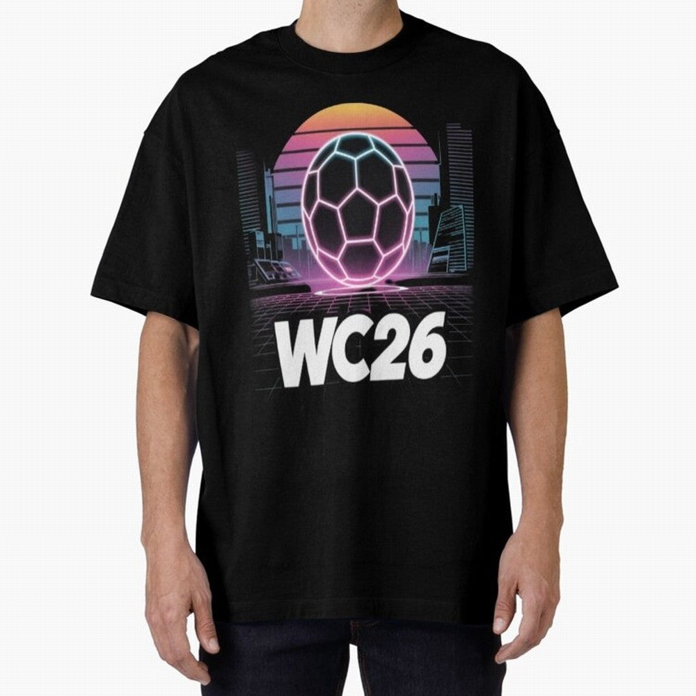 Retrofuturistic World Cup 2026 ¡ª Retro Sci-Fi Football Poster Classic T-Shirt Make Memories around the FIFA World Cup 2026 Group Stage Journey through Messi, Neymar and Mbappe Highlights, England Pride, Stadium Chants, National Pride, Trophy