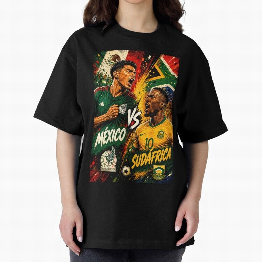 Mexico vs South Africa ¨C Group A FIFA World Cup 2026 | Retro Comic Football Jersey Classic T-Shirt Join Global Football Passion for FIFA World Cup 2026 Group Stage, Made for Messi, England, France and Netherlands, Stadium Chants, National Pride,