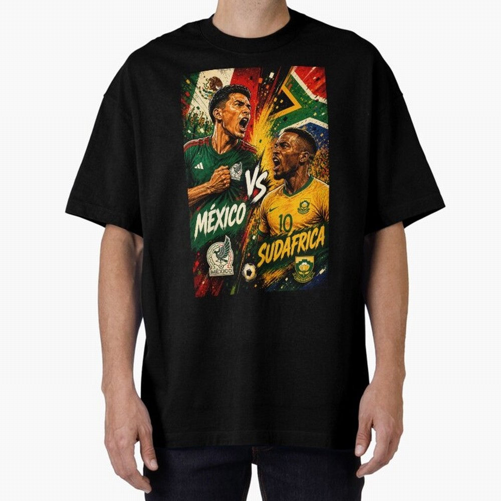 Mexico vs South Africa ¨C Group A FIFA World Cup 2026 | Retro Comic Football Jersey Classic T-Shirt Join Global Football Passion for FIFA World Cup 2026 Group Stage, Made for Messi, England, France and Netherlands, Stadium Chants, National Pride,