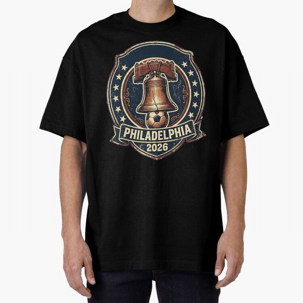 Philadelphia 2026 World Cup Host City Vintage Football Badge ¡ª Liberty Bell Soccer Crest Classic T-Shirt Join Supporters Worldwide for FIFA World Cup 2026 Celebrating Messi, Netherlands Energy, Football History, Final Match Energy, Crowd Noise and