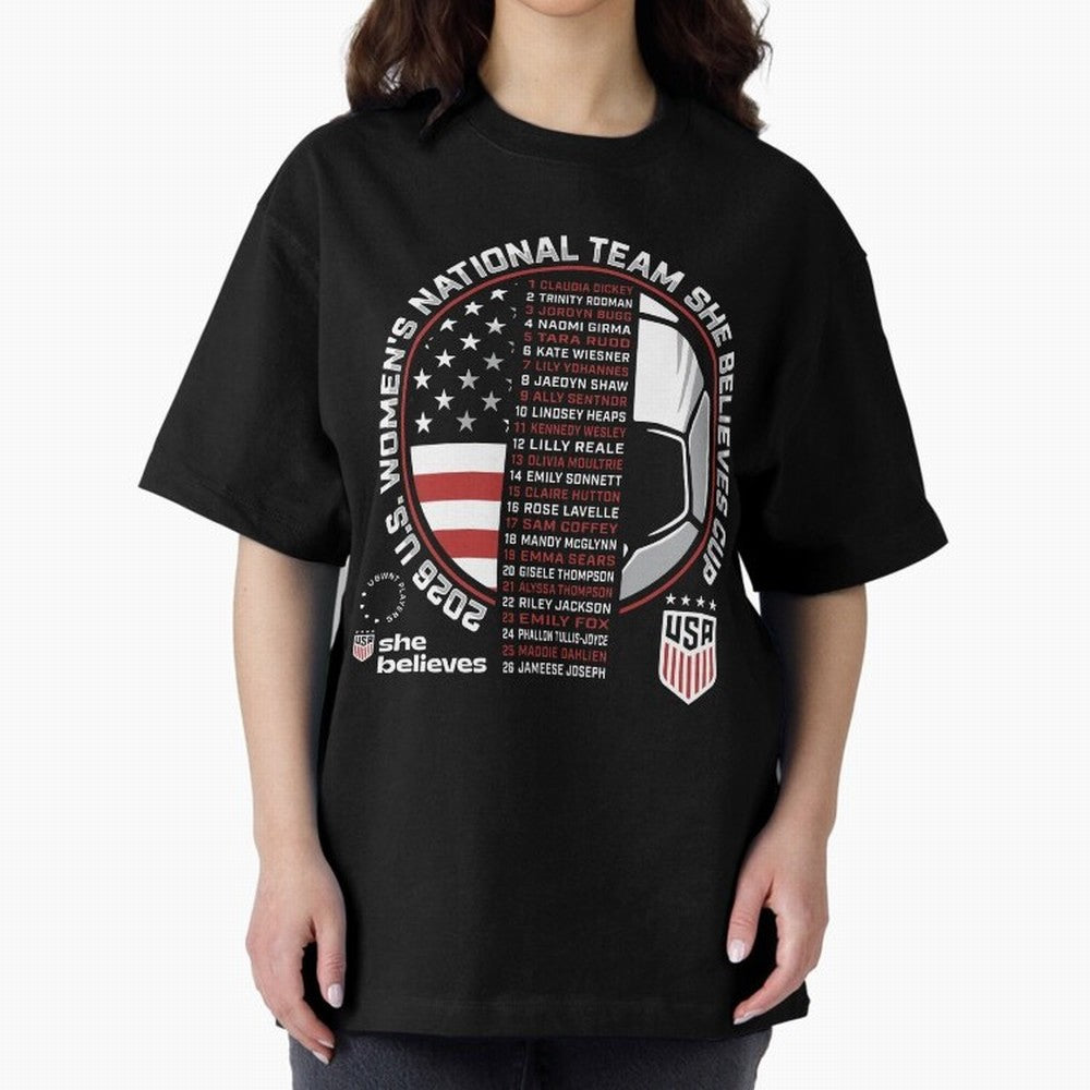She Believes Cup Champions U.S. Women¡¯s National Soccer Team 2026 Classic T-Shirt Celebrate Rivalries and Pride in the FIFA World Cup 2026 Journey through Mbappe and Neymar Highlights, Argentina Pride, Worldwide Fan Energy, Dramatic Goals, Stadium