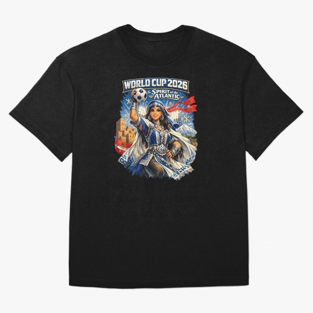 Moroccan Women World Cup 2026 Atlantic Spirit Classic T-Shirt Celebrate Supporters United by FIFA World Cup 2026 Group Stage Built around Cristiano Ronaldo, Argentina, France and Brazil Energy, Match Day Excitement, Supporter Culture, Golden Goals