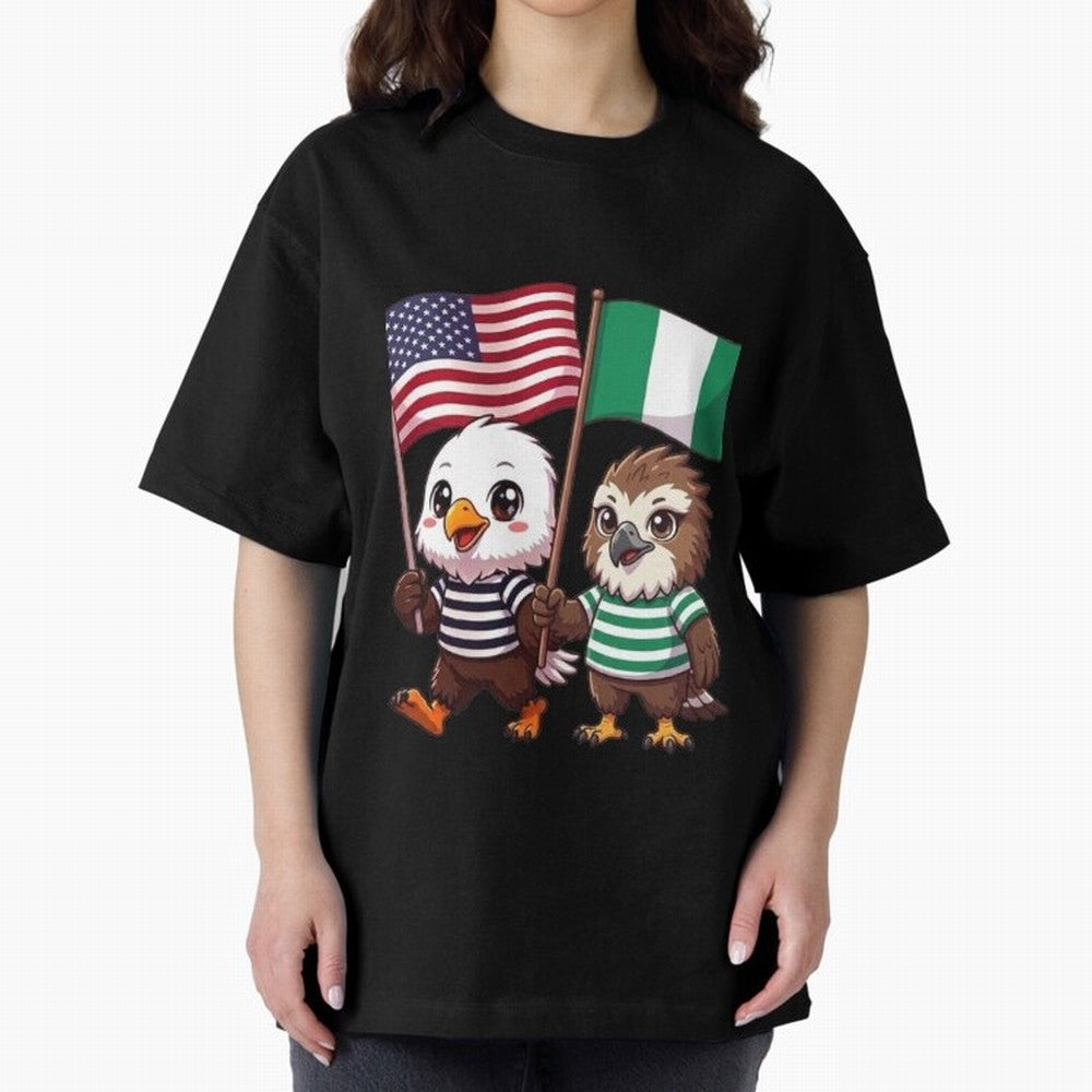 the American eagle and its friend the Nigerian eagle Classic T-Shirt Bring International Match Energy to FIFA World Cup 2026 Group Stage Spirit, Connected to Netherlands, Messi and Cristiano Ronaldo, Worldwide Fan Energy, Dramatic Goals, Stadium