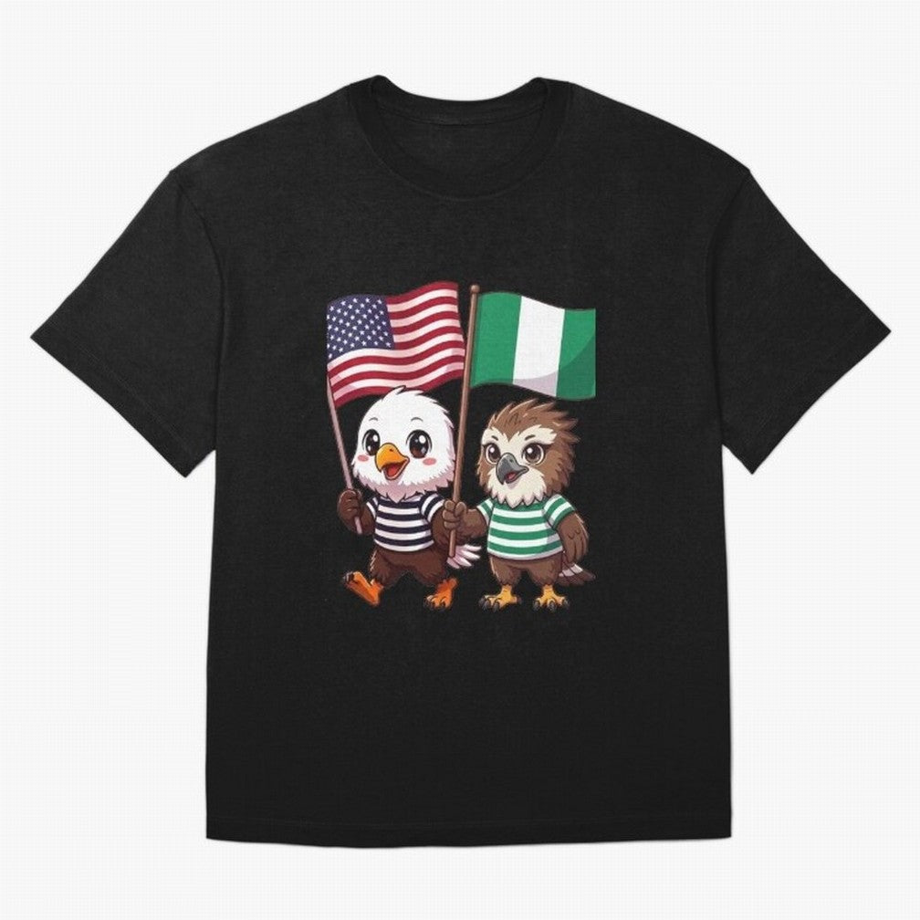 the American eagle and its friend the Nigerian eagle Classic T-Shirt Bring International Match Energy to FIFA World Cup 2026 Group Stage Spirit, Connected to Netherlands, Messi and Cristiano Ronaldo, Worldwide Fan Energy, Dramatic Goals, Stadium