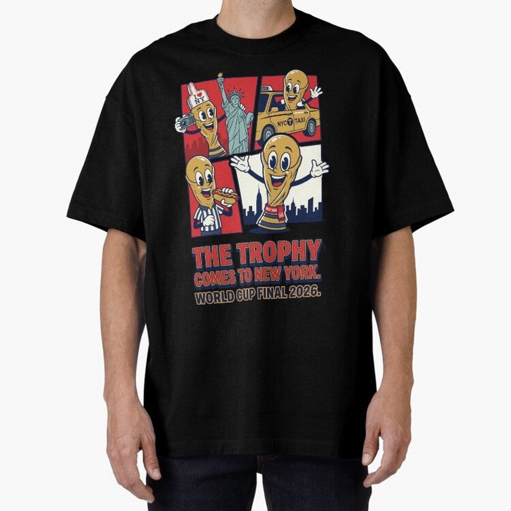 The Trophy Comes to New York ¡ª World Cup Final V1 Classic T-Shirt Enjoy FIFA World Cup 2026 USA Canada Mexico Featuring CR7 and Messi, England, France and Netherlands Energy, Match Day Excitement, Supporter Culture, Golden Goals and Global