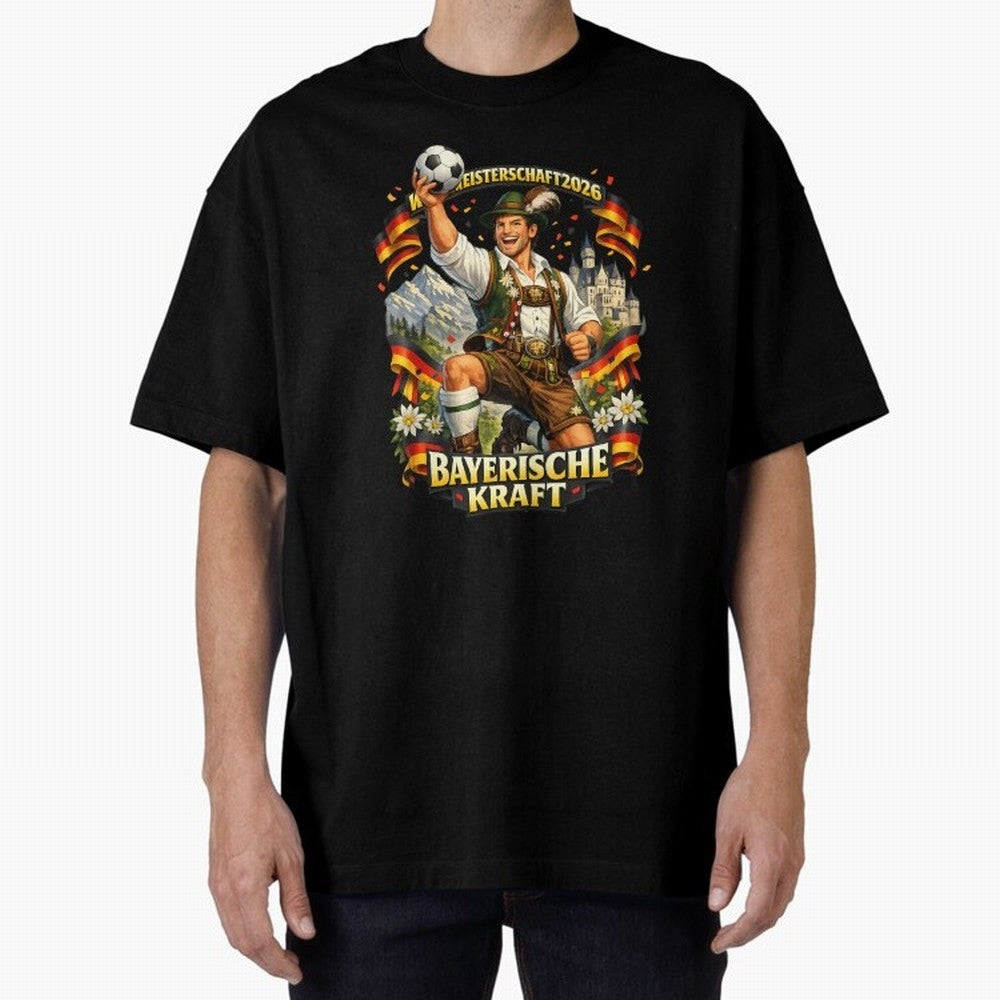 Bayerische Kraft World Cup 2026 Germany Fan Classic T-Shirt Bring Bold Fan Energy to Global Football Passion for FIFA World Cup 2026 Group Stage, Inspired by Messi, Neymar and Mbappe, Argentina and Brazil, Sports Nostalgia, International