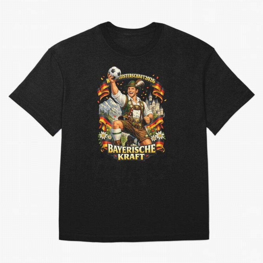 Bayerische Kraft World Cup 2026 Germany Fan Classic T-Shirt Bring Bold Fan Energy to Global Football Passion for FIFA World Cup 2026 Group Stage, Inspired by Messi, Neymar and Mbappe, Argentina and Brazil, Sports Nostalgia, International