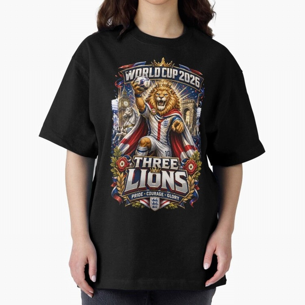 Three Lions World Cup 2026 Classic T-Shirt Make Every Match About the FIFA World Cup 2026 Journey through Neymar, Haaland and Cristiano Ronaldo Highlights, Portugal, Spain and Germany Pride, Stadium Chants, National Pride, Trophy Dreams and