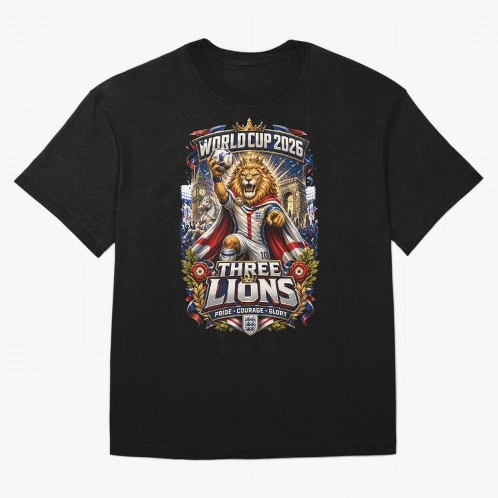 Three Lions World Cup 2026 Classic T-Shirt Make Every Match About the FIFA World Cup 2026 Journey through Neymar, Haaland and Cristiano Ronaldo Highlights, Portugal, Spain and Germany Pride, Stadium Chants, National Pride, Trophy Dreams and